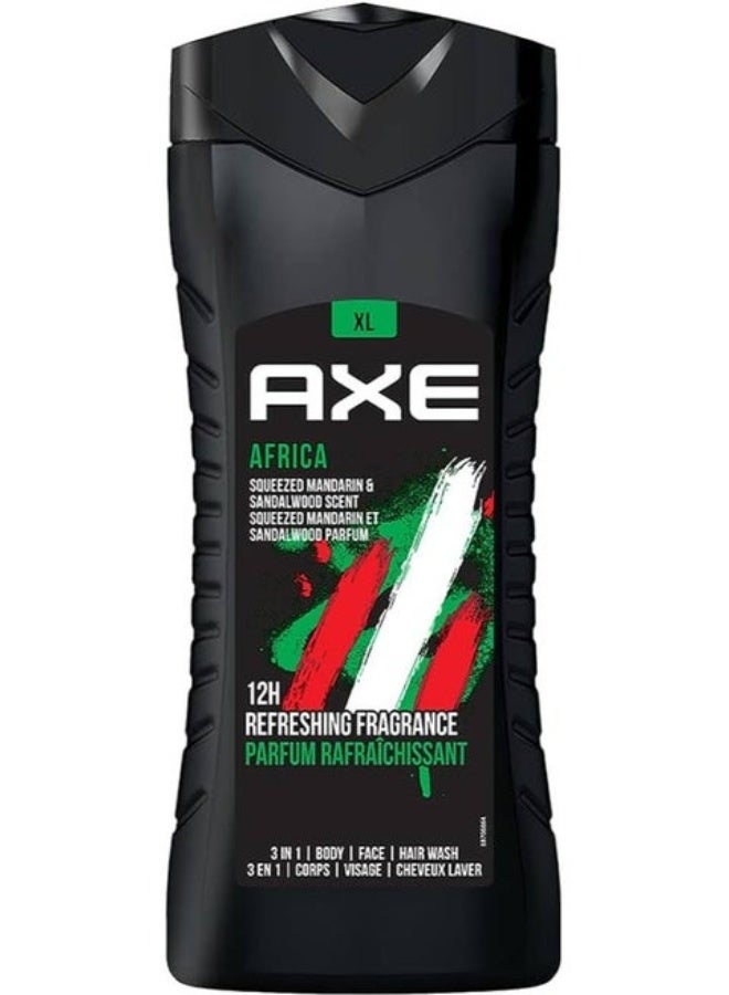 جل استحمام أكس أفريكا (AXE Africa) للرجال - 400 مل - عطر شرقي وسبايسي لانتعاش يدوم طوال اليوم